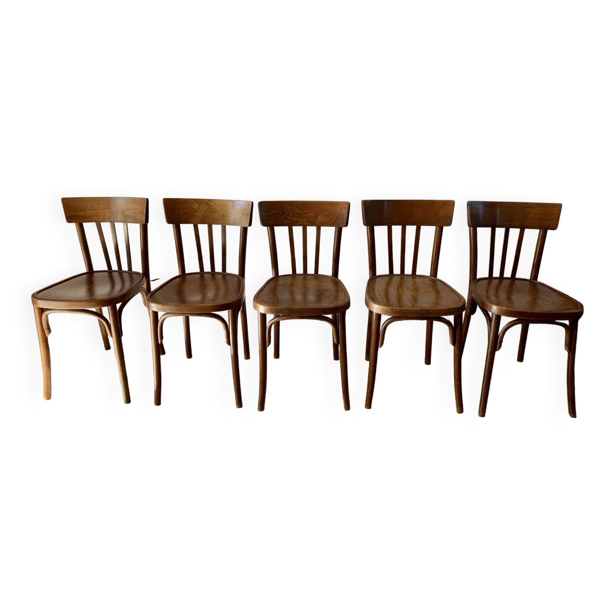 set of 6 bentwood bistro chairs from the 1950s