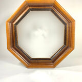 Octagonal mirror in molded wood - French popular work of the twentieth century