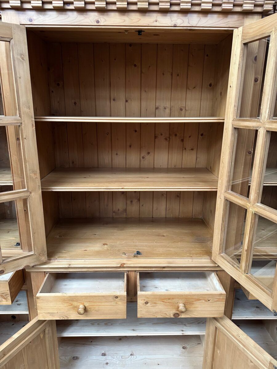 Pine shop display cabinet