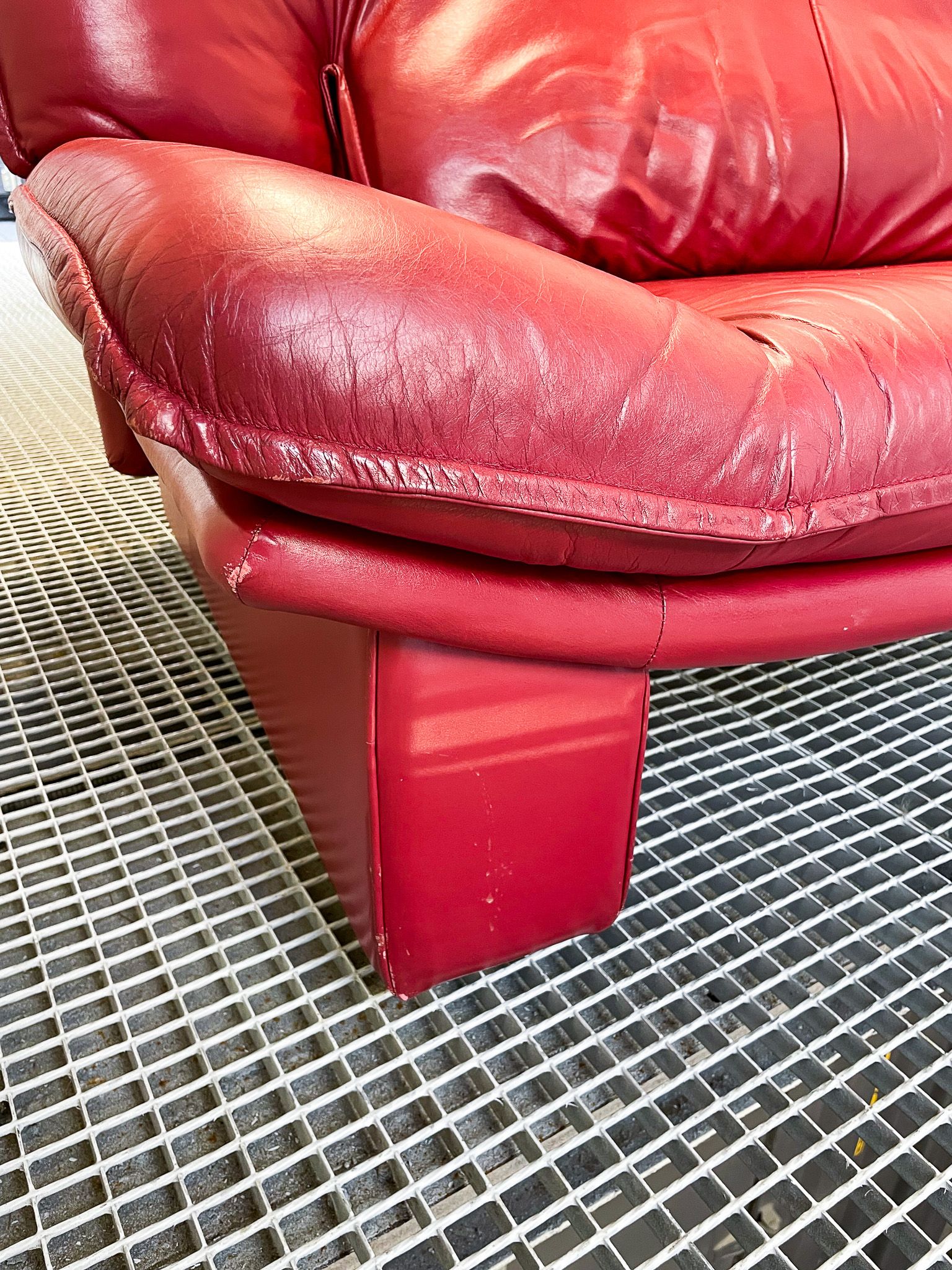 Nicoletti Salotti Italian Designer - Armchair and sofa set 2 places in red leather