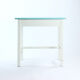 Table de ferme en bois blanc et turquoise tchécoslovaque, années 1950