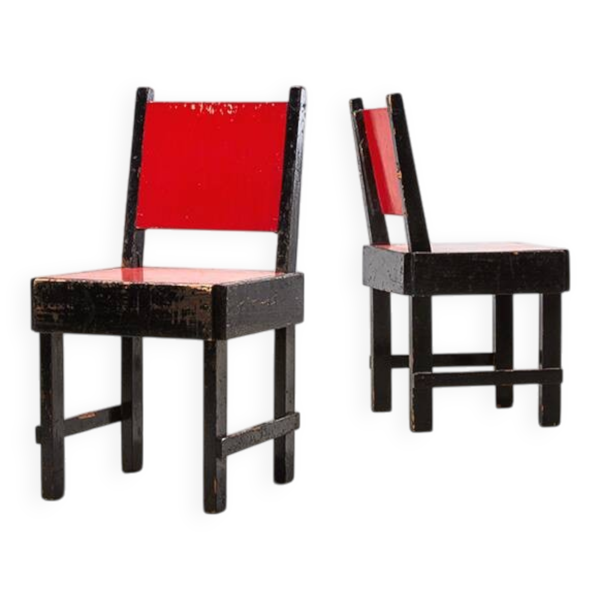 Rare paire de chaises de salle à manger modernistes des années 1930