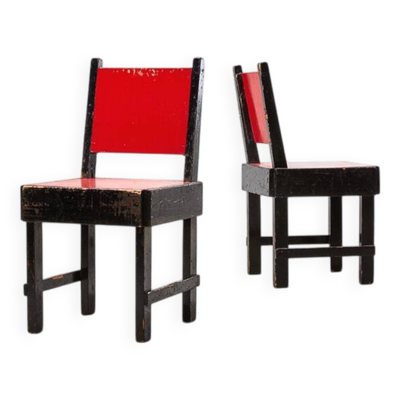 Rare paire de chaises de salle à manger modernistes des années 1930