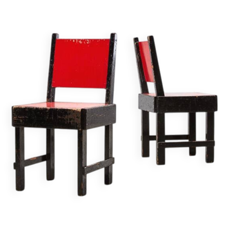 Rare paire de chaises de salle à manger modernistes des années 1930
