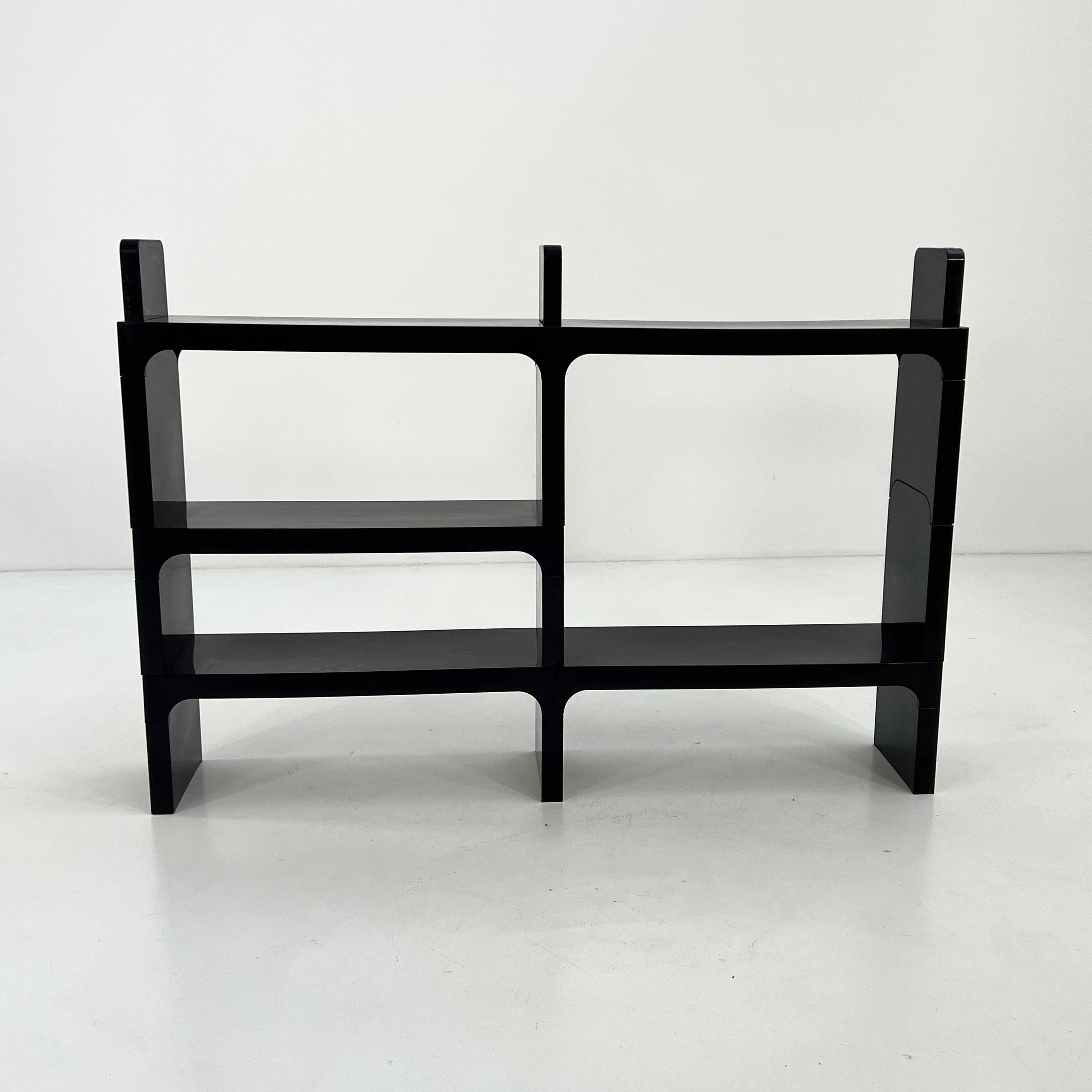 Modular black shelf by Olaf Von Bohr for Kartell, 1970