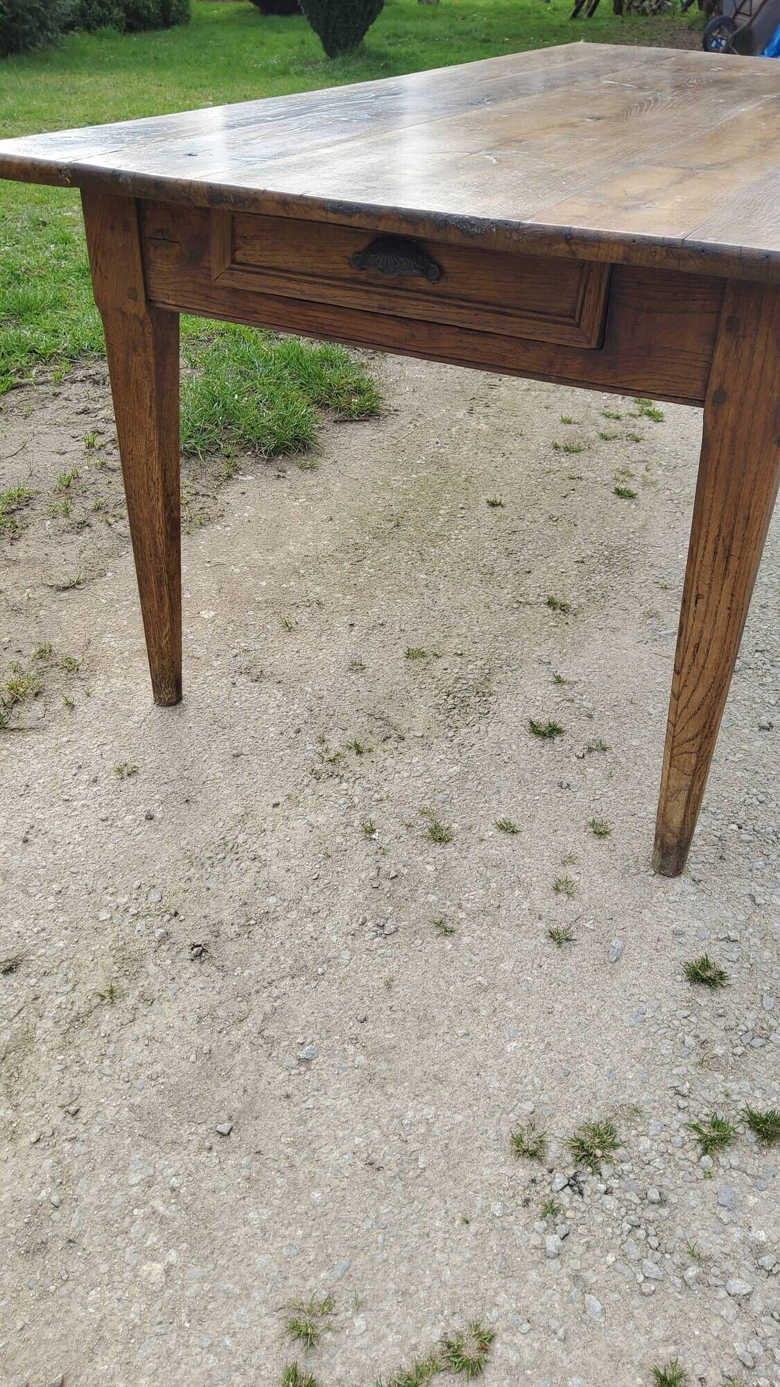 Farmhouse table NINETEENTH CENTURY OAK 200cm feet spindles 3 drawers belt