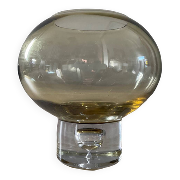 Vase vintage Krosno en verre ambré bulle suspendue