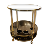 Trolley vintage round bar in brass and formica
