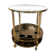 Trolley vintage round bar in brass and formica