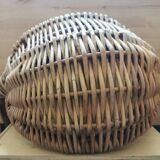 Large vintage basket braided wicker
