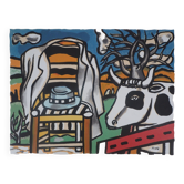 Fernand LÉGER : Chaise et vache, Lithographie signée