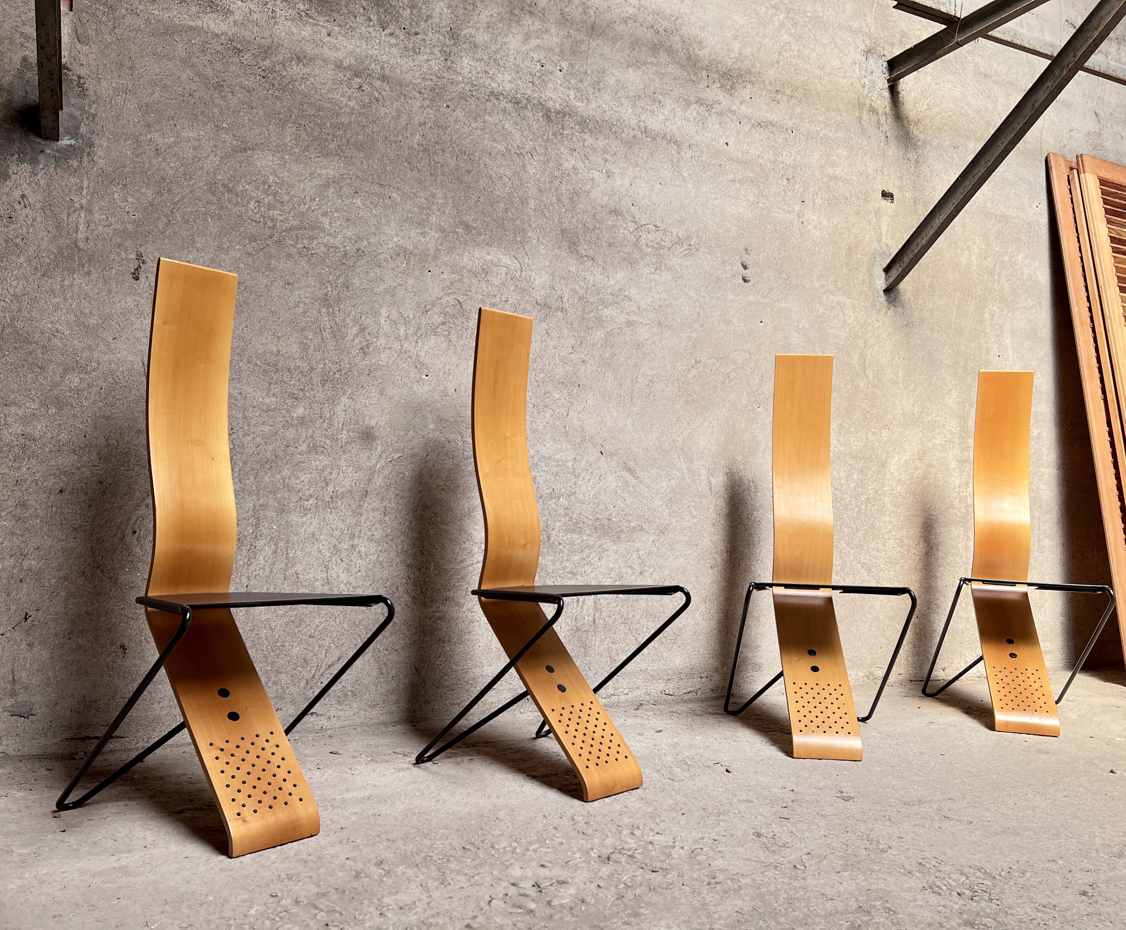 Series of 4 Chairs by Pietro Arosio for Airon 1980