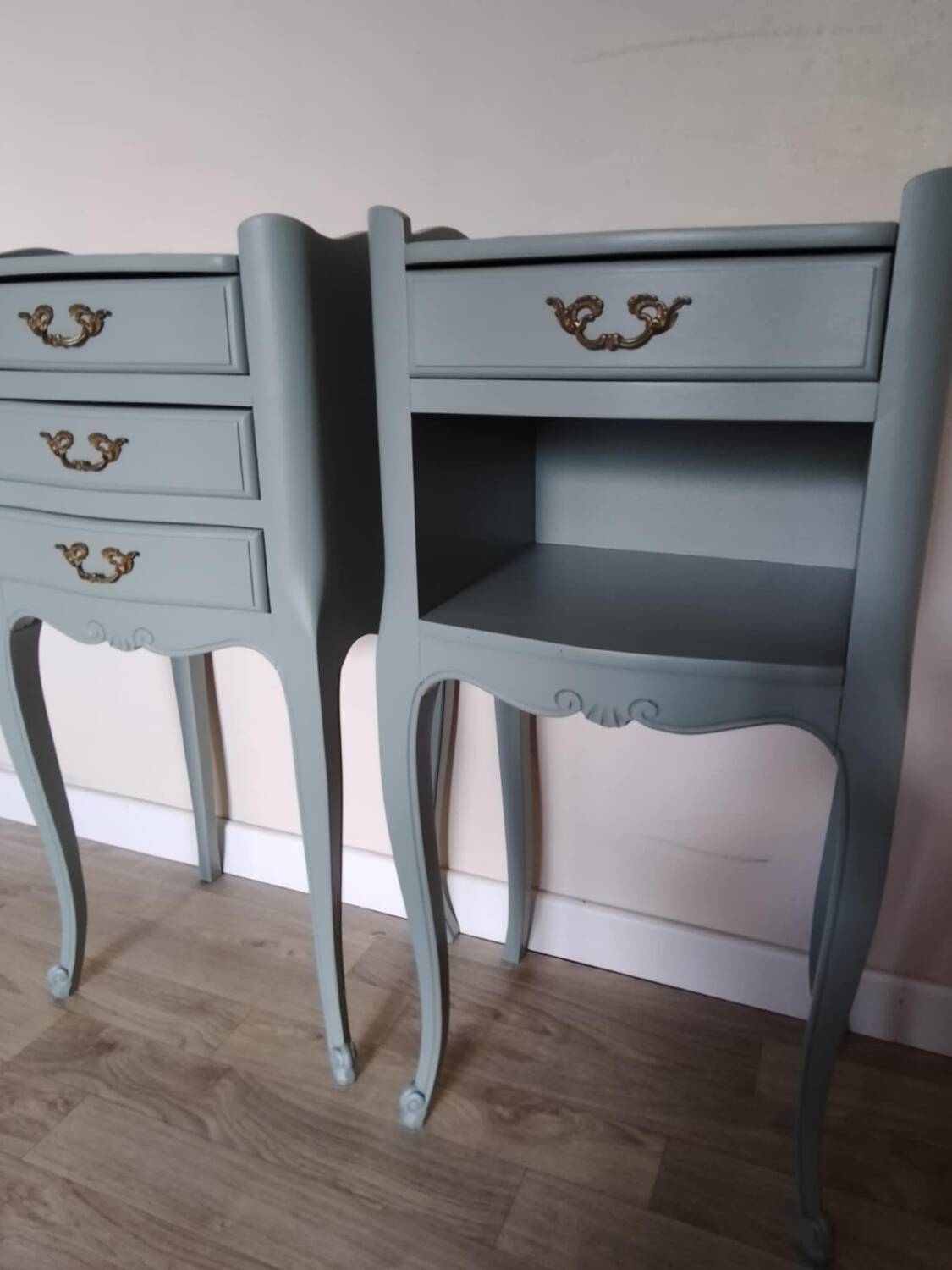 Painted wooden bedside tables
