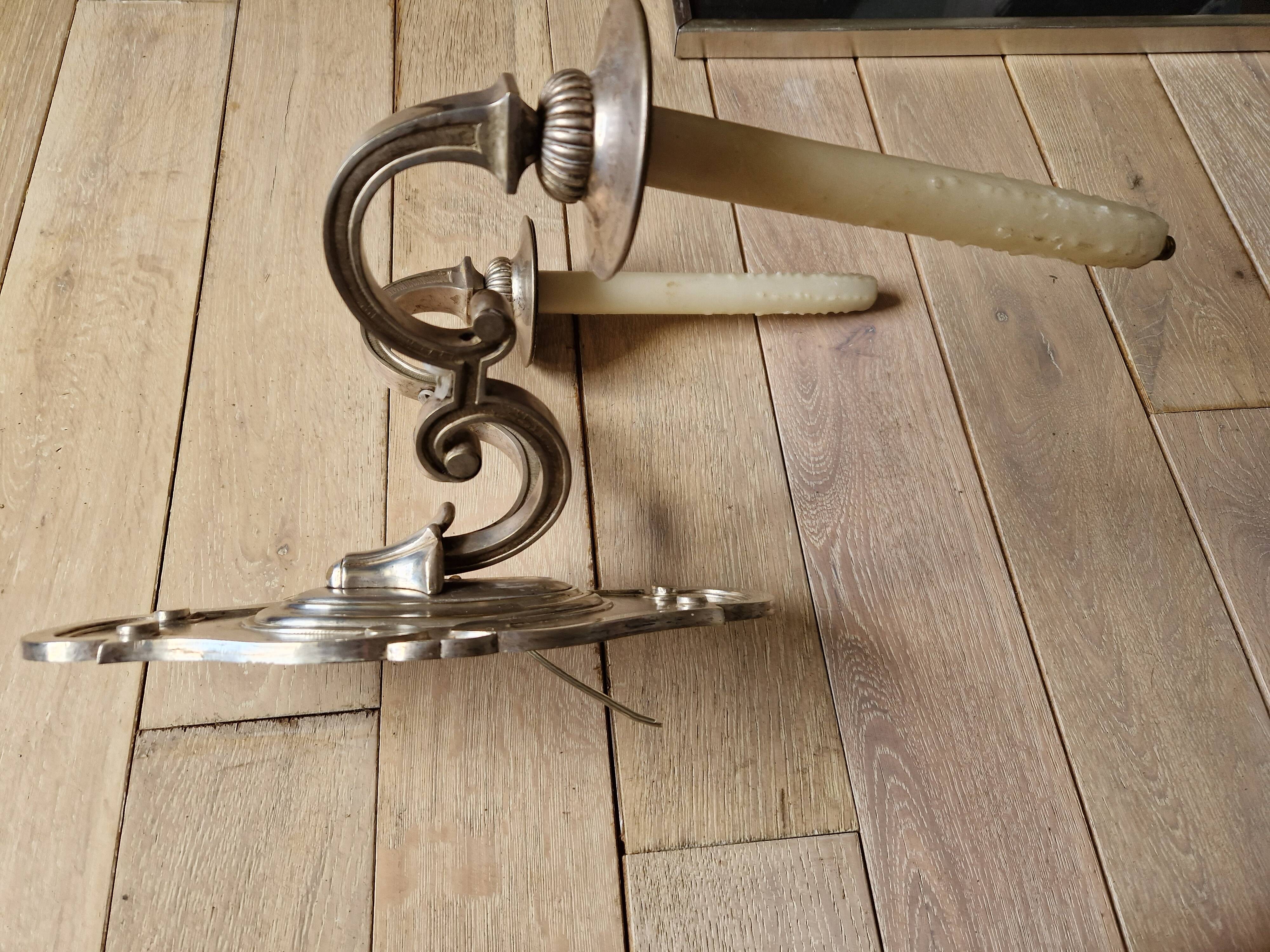 regency style wall light silver bronze