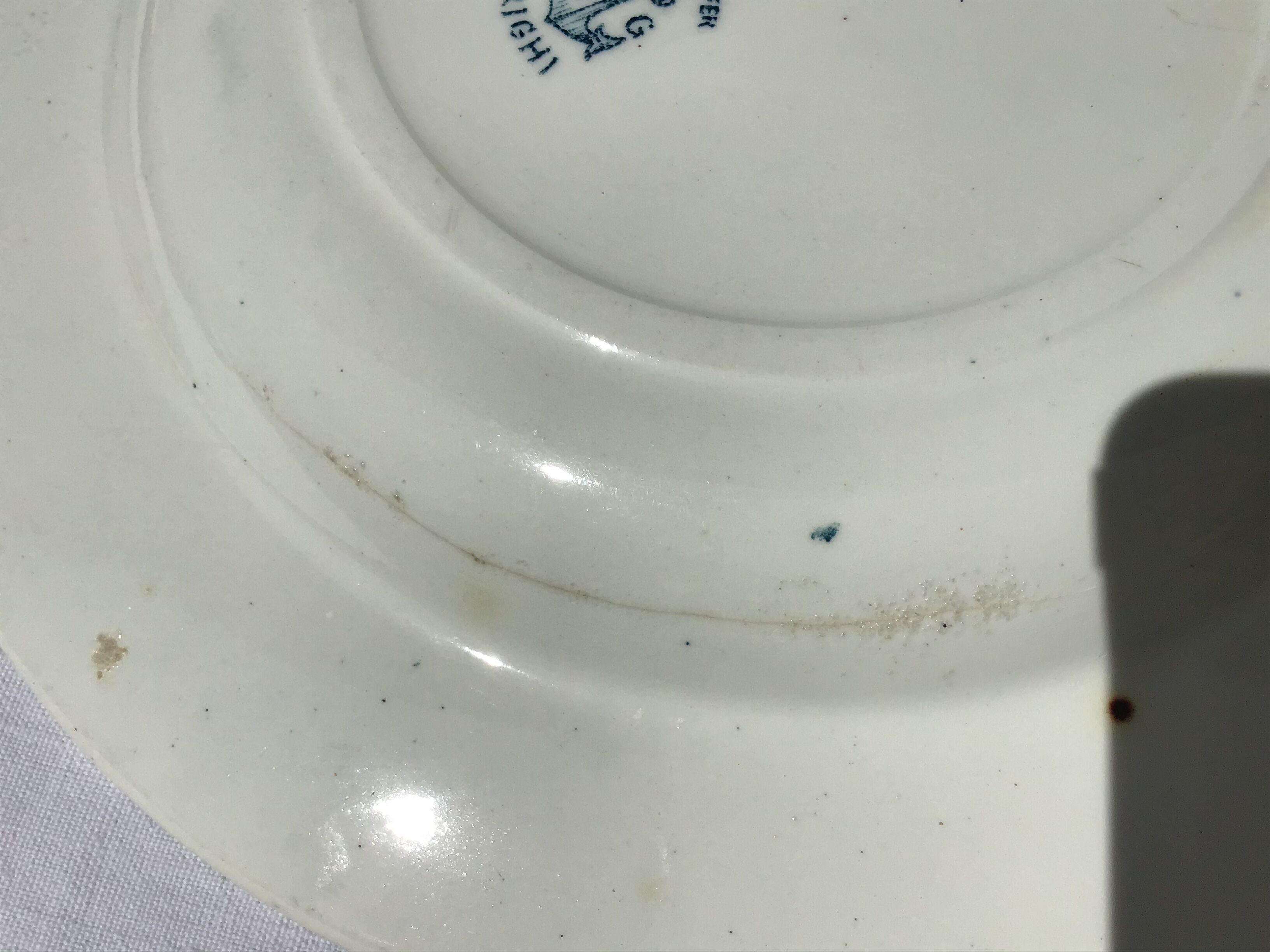 9 hollow plates Iron Earth thistles L.G Righi blue ink