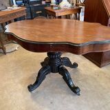 napoleon iii violin table mahogany top with drawers legs with castors