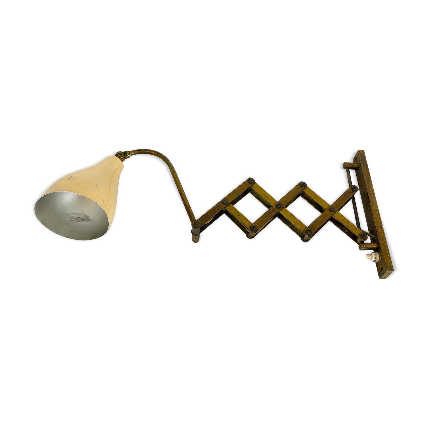 Mid century brass scissor wall lamp from 50s