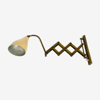 Mid century brass scissor wall lamp from 50s