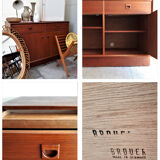 Teak Furniture / Small Enfilade Eric BROUER / Vintage Teck / Scandinavian Buffet / Small Buffet - Vintage Bar Furniture / Made in Denmark / Mid Century