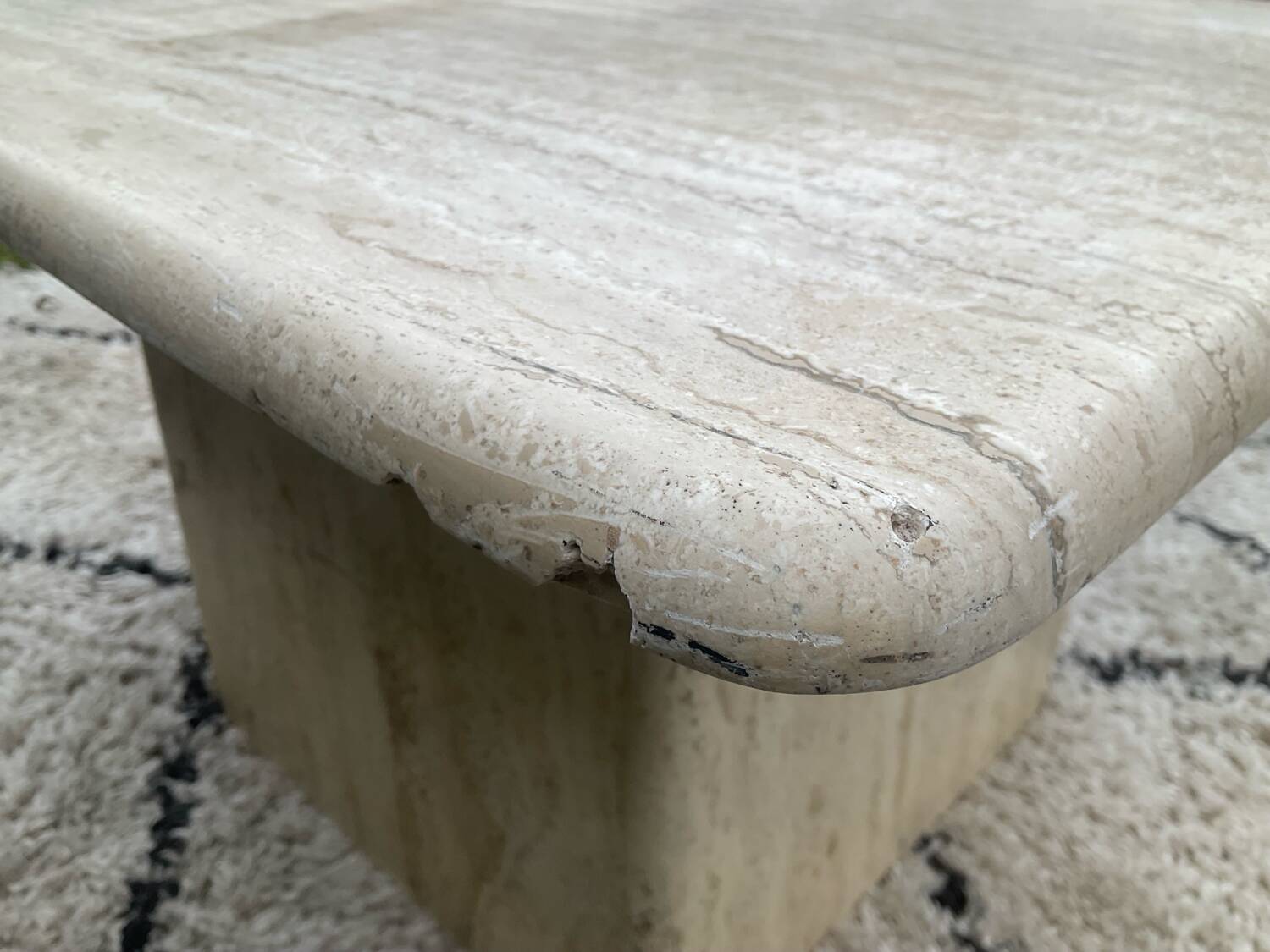 Travertine coffee table, 1970s