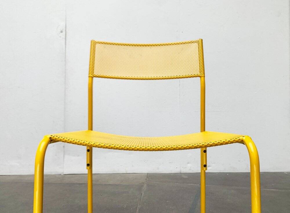 Italian perforated metal chair from the mid-century space age, 1960s.