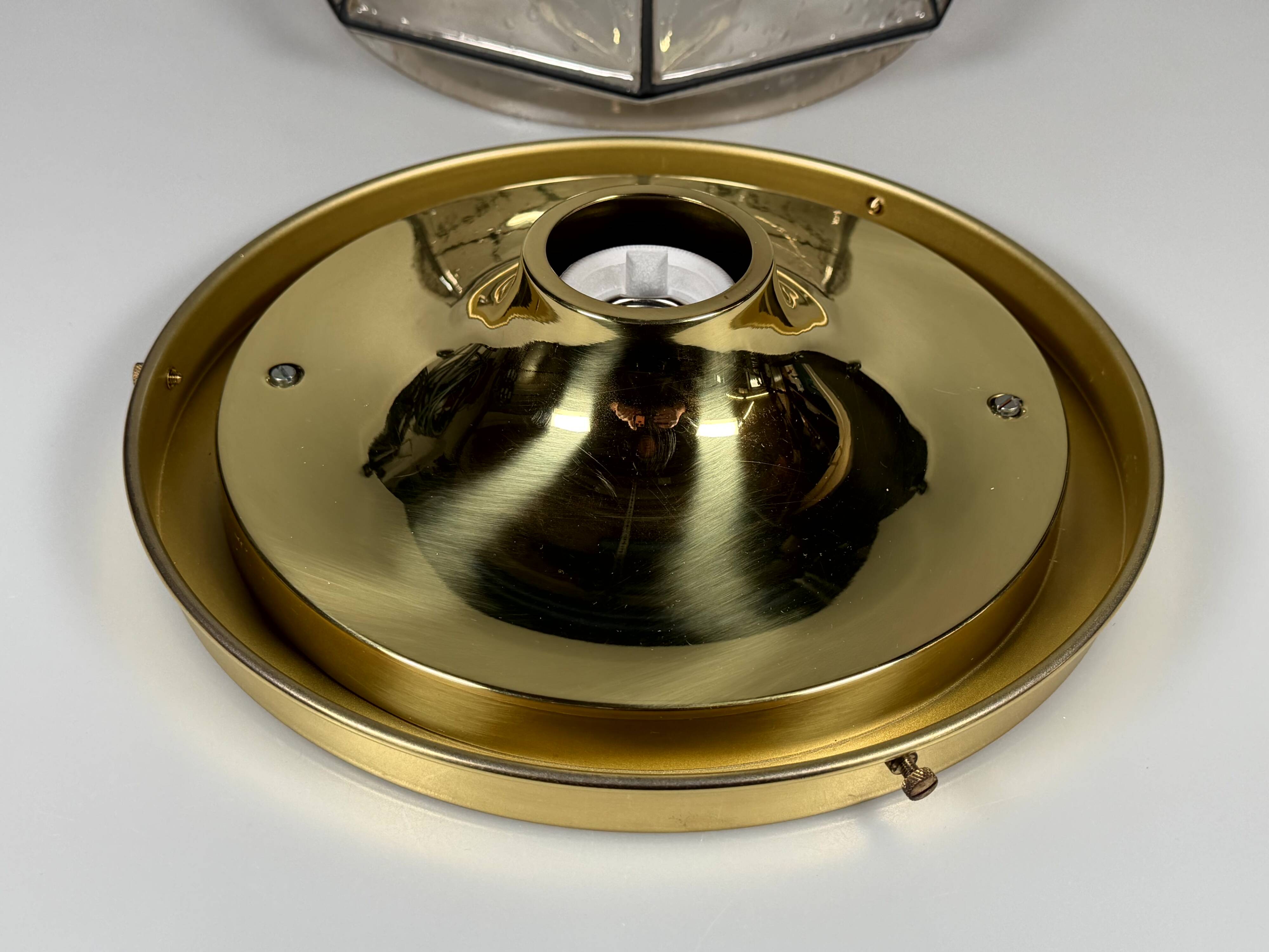 1960s 1970s Ceiling Lamp Flush Mount by Glashütte Limburg Germany