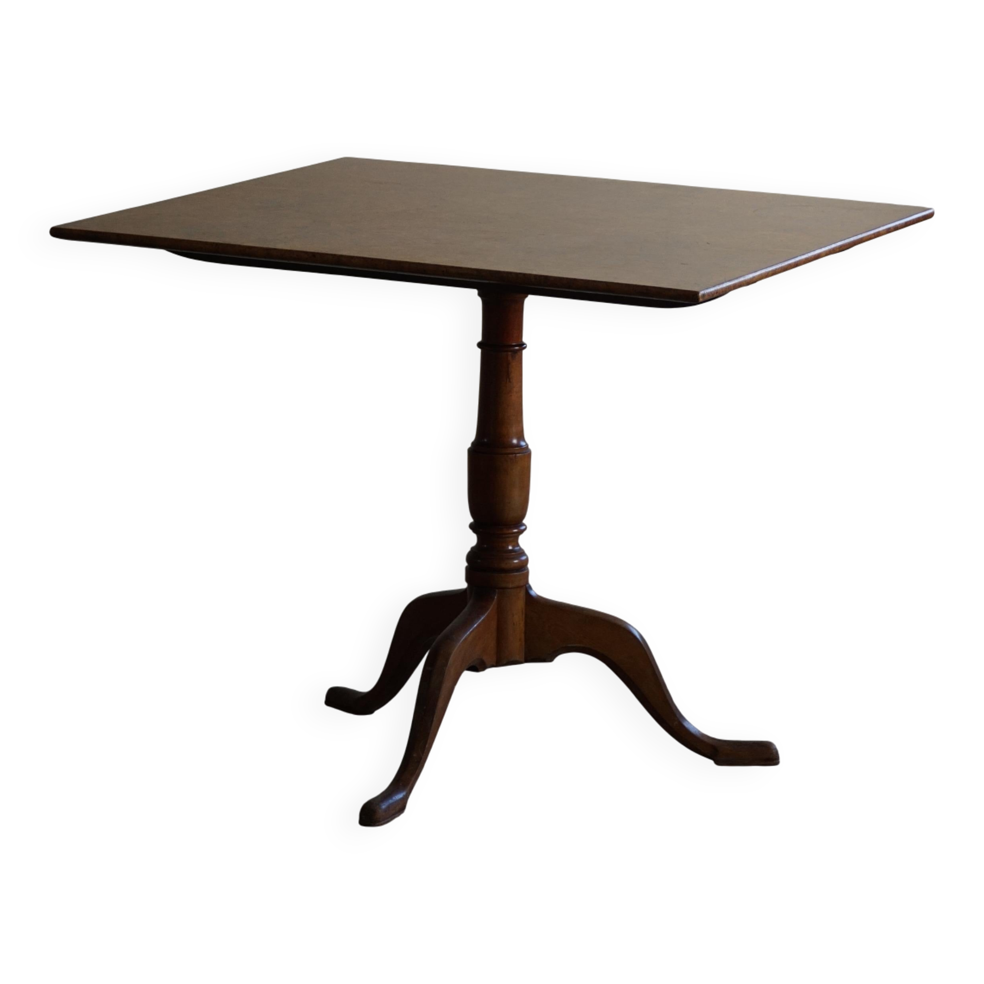 A Swedish folding table made of burl wood by Carl Hollst, Eskilstuna, 1787-1830.