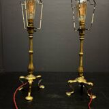 Paire de lampes Pullman en laiton Faraday & Son vers 1910