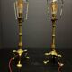 Circa 1910 Pair Of Faraday & Son Brass Pullman Lamps