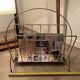 Vintage golden metal magazine rack retro 1960