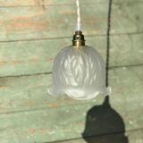 Vintage walkman lamp globe art deco satin molded glass
