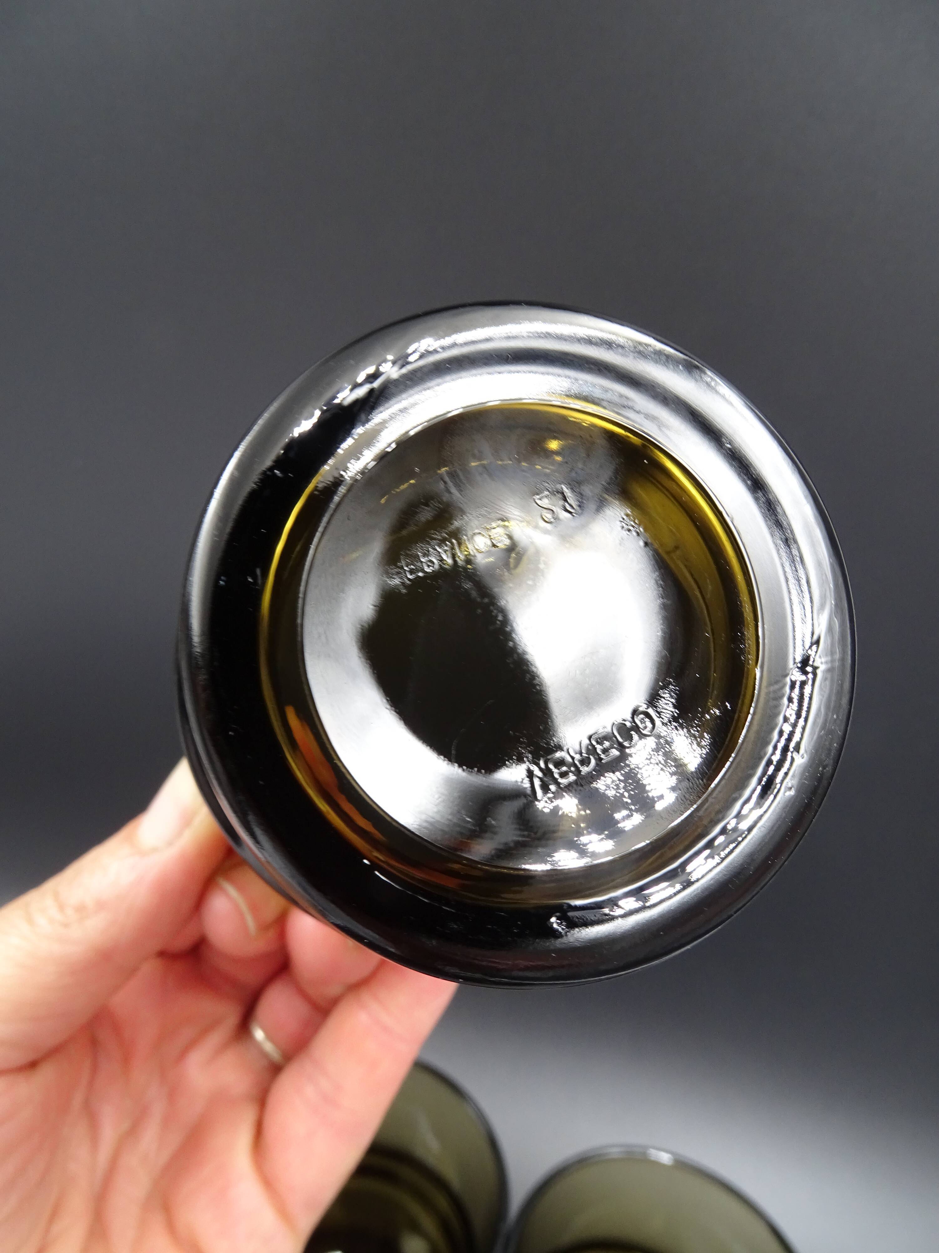 Set of 6 smoked glasses of the brand vereco - around 1970