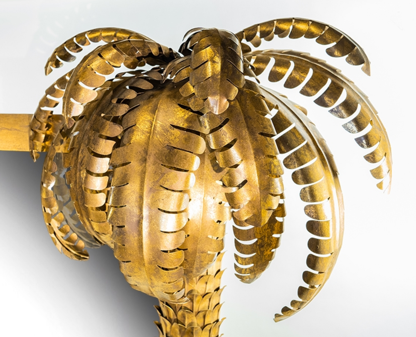 Mirror palm in golden iron 125x180cm