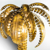 Mirror palm in golden iron 125x180cm