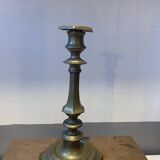 Large vintage golden brass candle holder