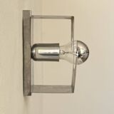 Vintage wall light, brushed metal, France, 1970