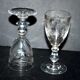 Set of 2 crystal liquor glasses engraved with acid floral decoration "rock crystal"