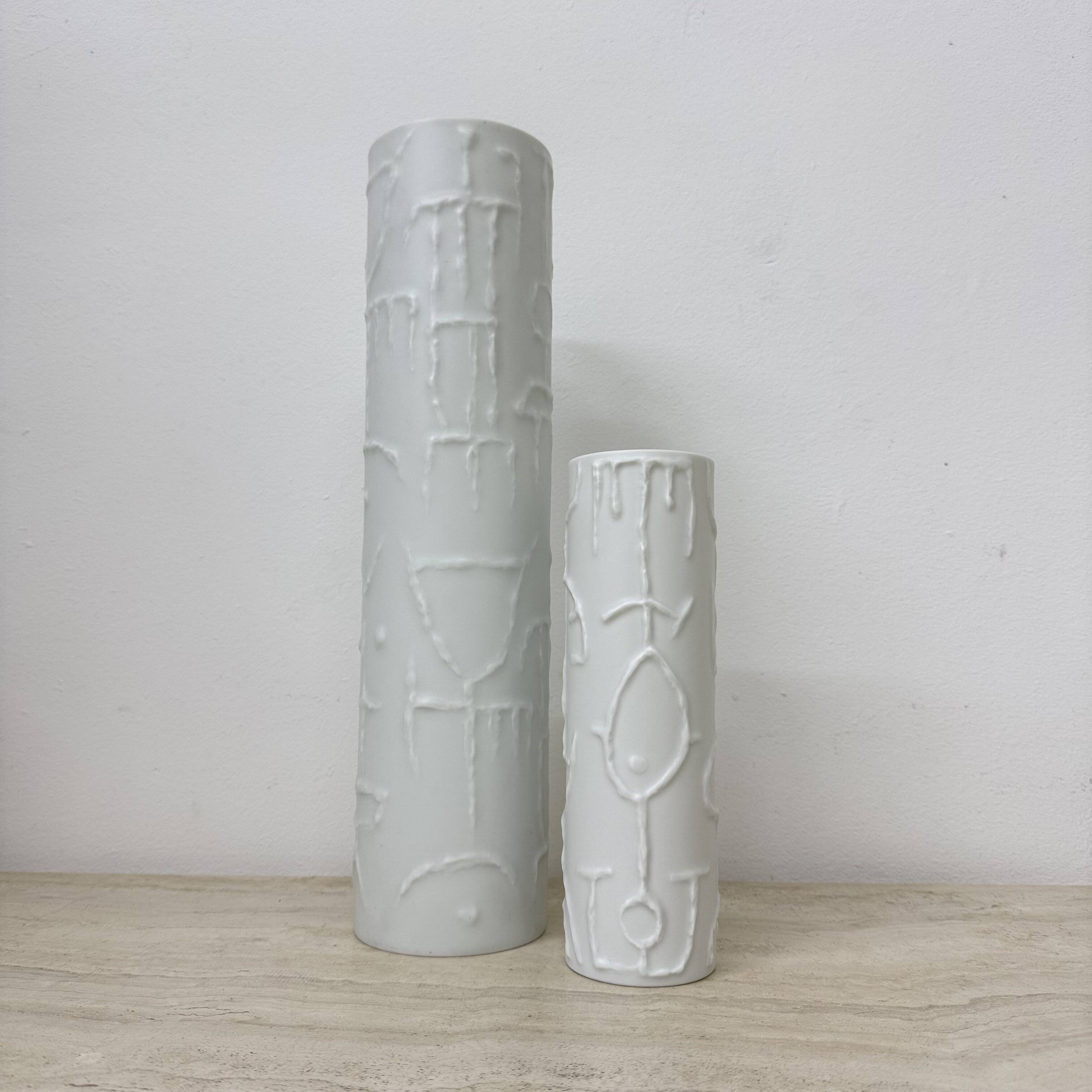 Set of 2 Abstract porcelain Vases by Cuno Fischer for Rosenthal, Germany, 1