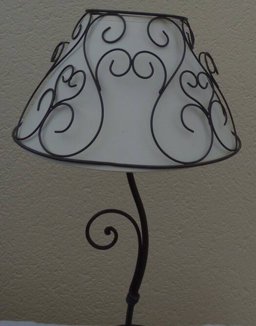 Lamp base and its wrought iron shade