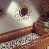 Lit enfant rotin vintage