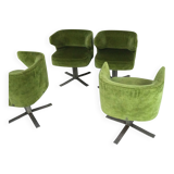 Set of four green Gianni Moscatelli Swivel Poney Chairs for Formanova, 70s