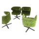 Set of four green Gianni Moscatelli Swivel Poney Chairs for Formanova, 70s