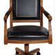 Lot 2 vintage design office chairs – black leather + brown capito leather