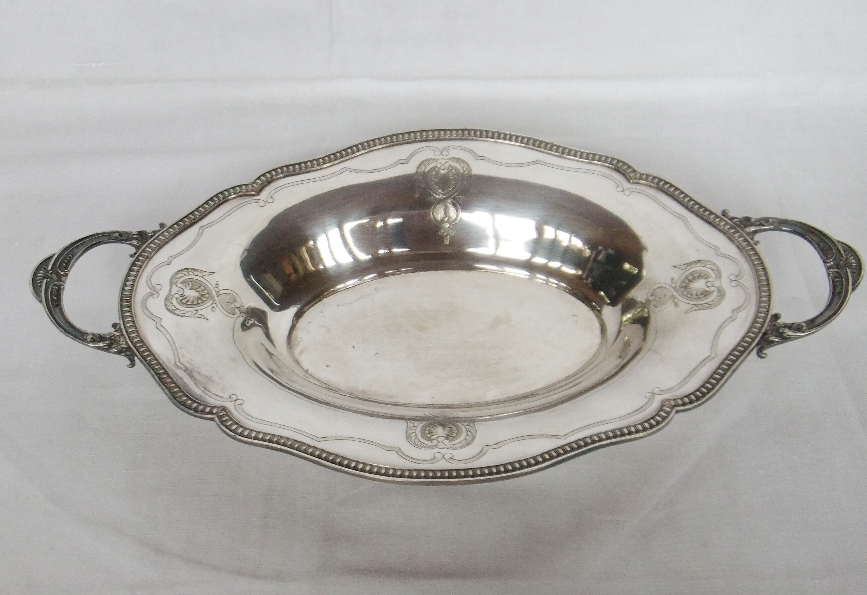 Service silver metal punch bird Phoenix tray handle