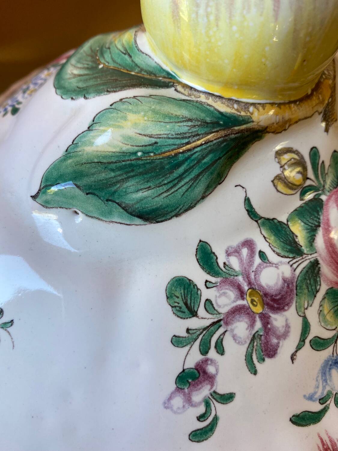 Signed earthenware vegetable dish