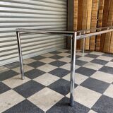 Chrome table and smoked glass
