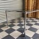 Chrome table and smoked glass