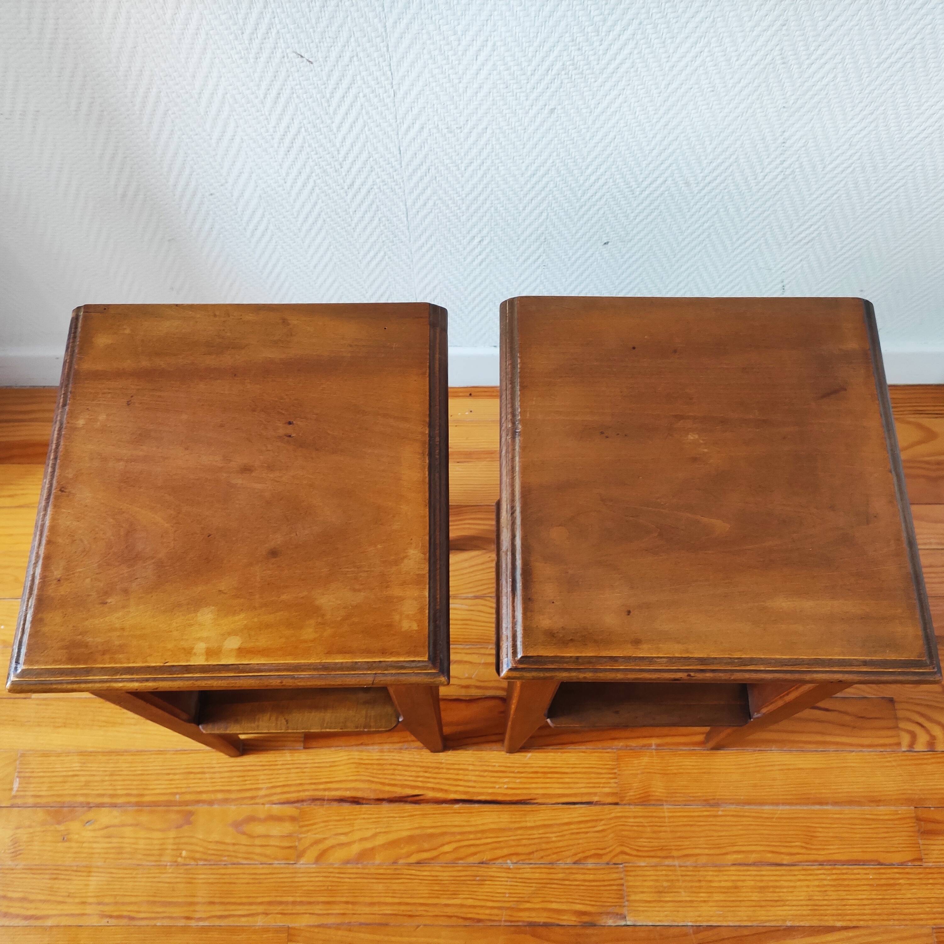 Pair of bedside tables, end of sofa, 1940/50