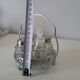 Vintage glass and metal condiment set