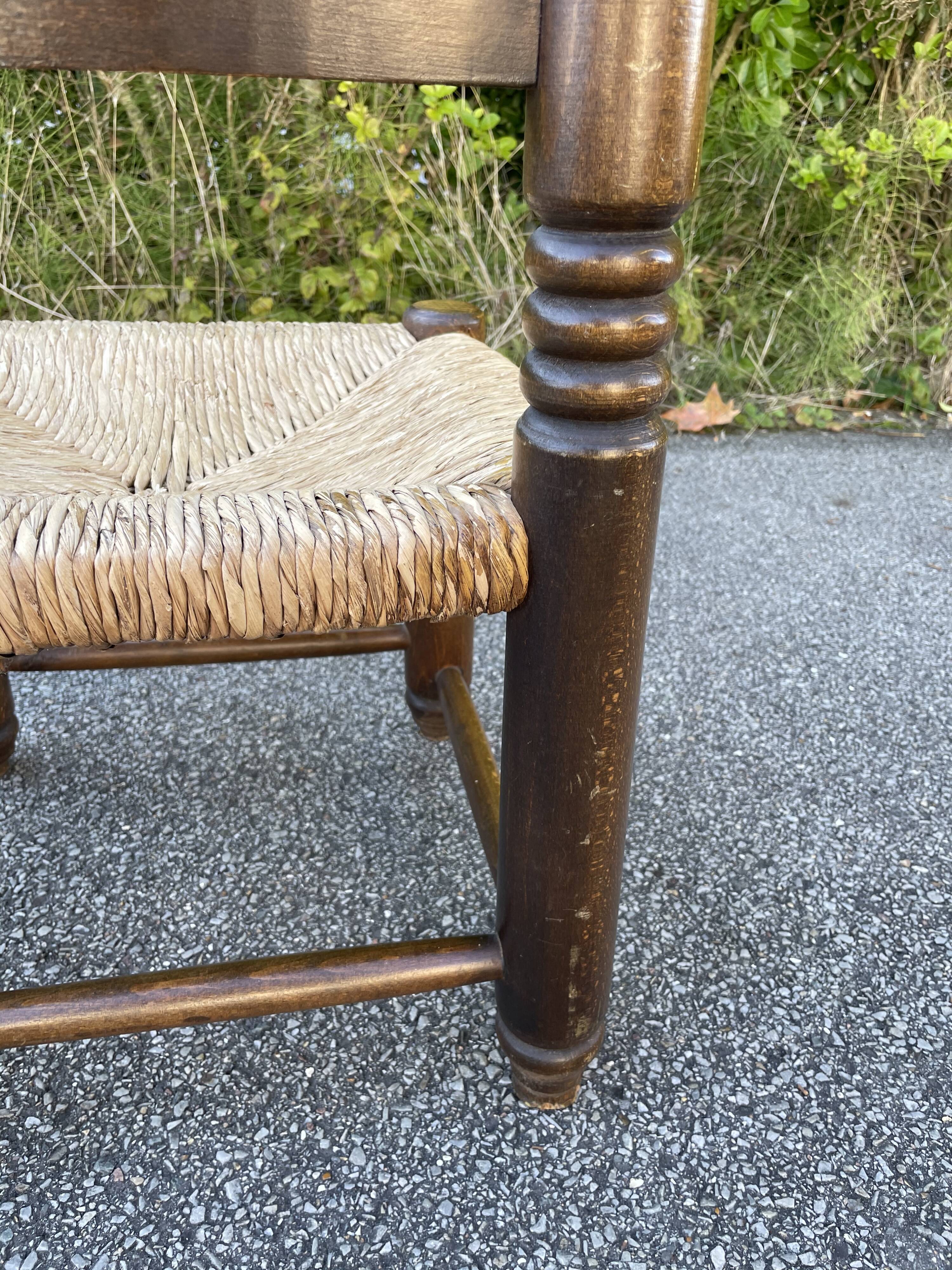 Small wooden and straw chair
